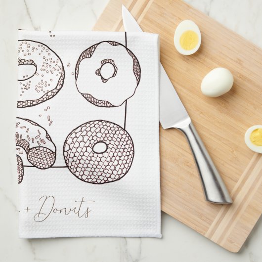 BREI DOZEN DONUTS keukenschotel handdoek + tekst (Quarter Fold)