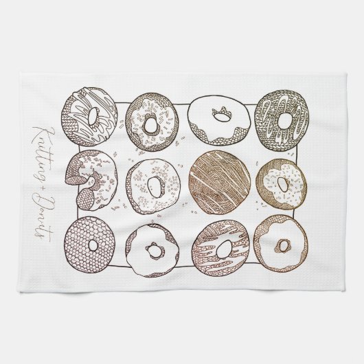 BREI DOZEN DONUTS keukenschotel handdoek + tekst (Horizontaal)