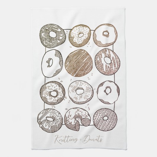BREI DOZEN DONUTS keukenschotel handdoek + tekst (Verticaal)