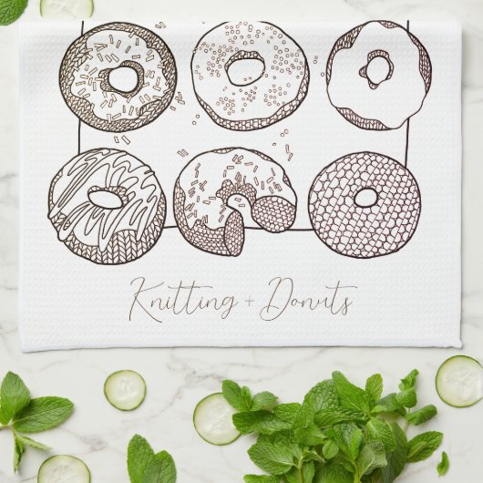 BREI DOZIJN DONUTS Keukenhanddoek + Tekst (Gevouwen)