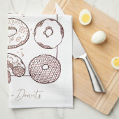 BREI DOZIJN DONUTS Keukenhanddoek + Tekst (Quarter Fold)