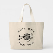 Brei een Purl twee Breister Grote Tote Bag (Achterkant)