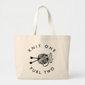 Brei een Purl twee Breister Grote Tote Bag (Voorkant)