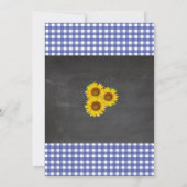 Brei en BABYQ Baby shower Blue Sunflower Invite Kaart (Achterkant)