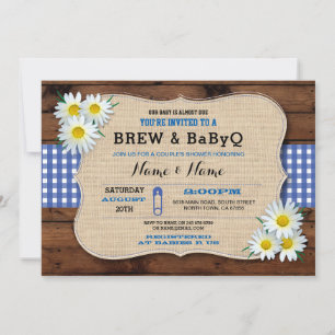 Brei en BABYQ Baby shower Blue Sunflower Invite Kaart