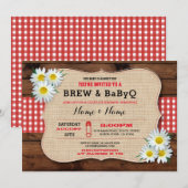 Brei en BABYQ Baby shower Red Sunflower Invite Kaart (Voorkant / Achterkant)