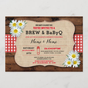 Brei en BABYQ Baby shower Red Sunflower Invite Kaart