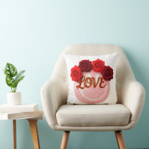 Brei glimlachend gezicht rode roos liefde valentij