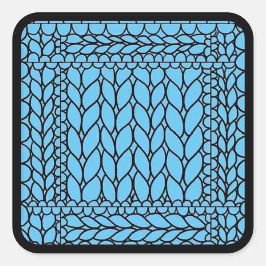 BREI PURL BLUE Grote Vierkante Stickers II (Voorkant)