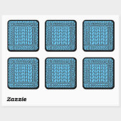 BREI PURL BLUE Grote Vierkante Stickers II (Vel)