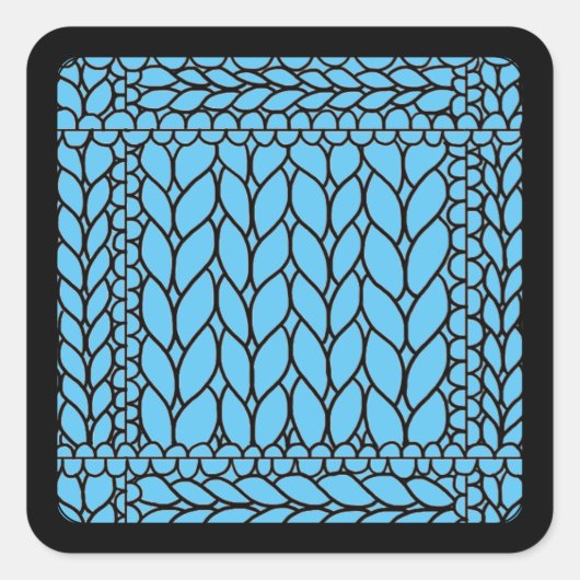 BREI PURL BLUE Kleine vierkante Stickers II (Voorkant)