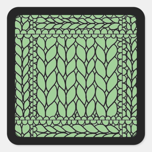 BREI PURL SAGE Kleine vierkante Stickers II (Voorkant)