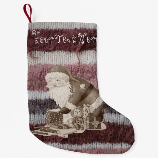 breibandjes santa klaar voor kerstmis kleine kerstsok (Voorkant)