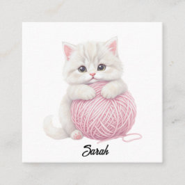 Breibusinesskaart | Kitten garen speeltijd Vierkante Visitekaartje