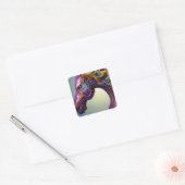 Breice Fracture Pareltjes Horse Head Vierkante Sticker (Envelop)