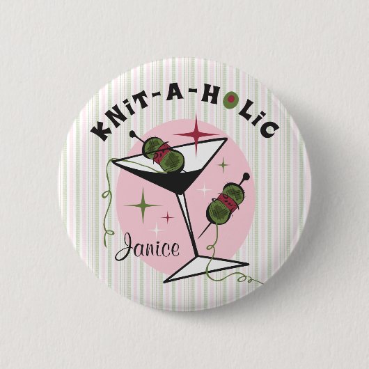 Breien-a-Holic Ronde Button 5,7 Cm (Voorkant)