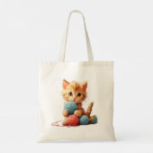 Breien Artesian Personaliseer Tekst Naam Pet Photo Tote Bag (Achterkant)
