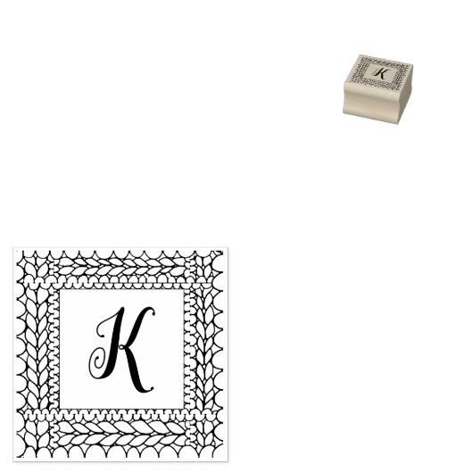 BREIEN AVEL 1" Vierkante Rubber Stempel + Initiaal (Gestempeld)