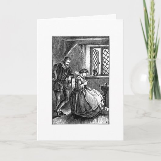 - Breien bij het raam, Kaart (Voorkant)