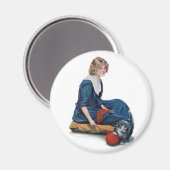  breien blond met kitten magneet (Voorkant / Achterkant)