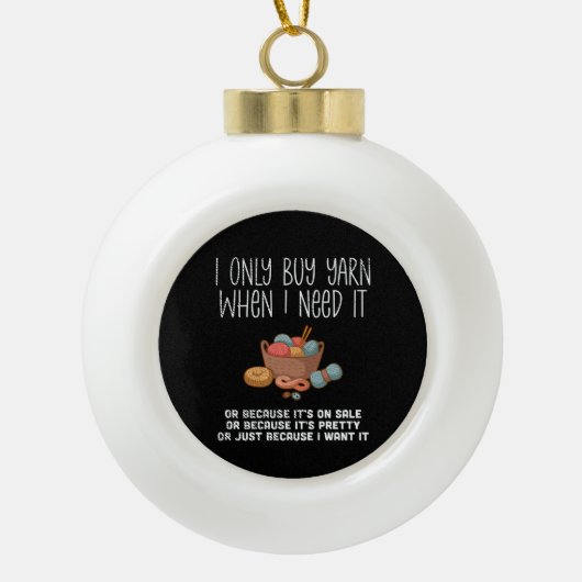 Breien Brei Mand  Keramische Bal Ornament (Voorkant)