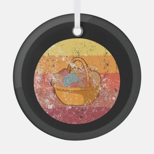 Breien Brei Mand Met Wol Glas Ornament (Voorkant)