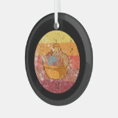 Breien Brei Mand Met Wol Glas Ornament (Voorkant links)