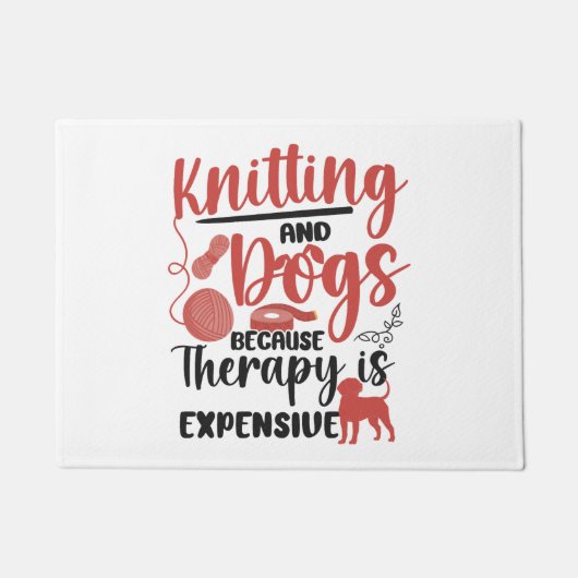 Breien breien Hond Breien en Deurmat (Voorkant)