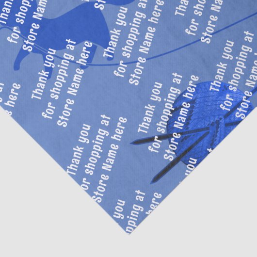 Breien Business Bedankt Bericht Blauw Tissuepapier (Detail)