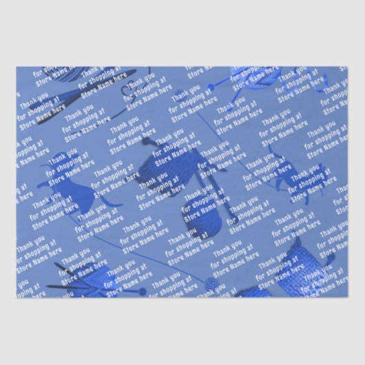 Breien Business Bedankt Bericht Blauw Tissuepapier (Voorkant)