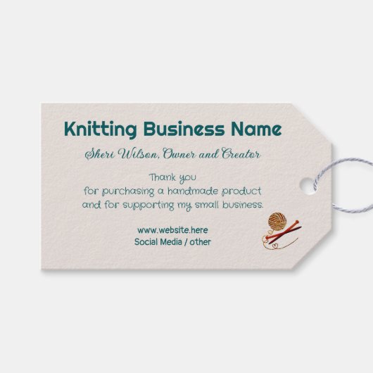 Breien Business Yarn Shop Bedankt QR-code Cadeaulabel (Voorkant (Horizontaal))