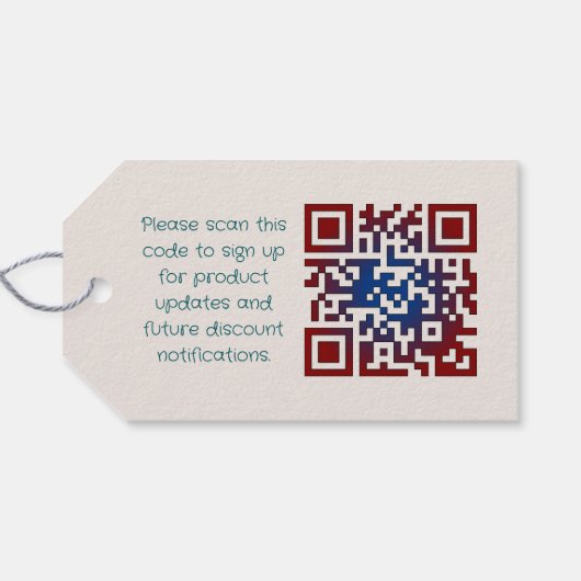 Breien Business Yarn Shop Bedankt QR-code Cadeaulabel (Achterkant Horizontaal)