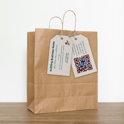 Breien Business Yarn Shop Bedankt QR-code Cadeaulabel