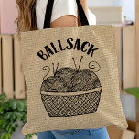 Breien Canvas tas Funny Ball Sack Knitter Gift<br><div class="desc">Het perfecte cadeau voor knitters. Canvas tas van grappige garens met breiwerk "kogelzak". Het zou ook een geweldige haak-tas zijn!</div>