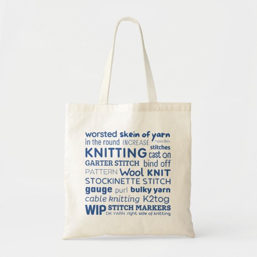 Breien Canvas tas - Knitter's Word Collage (Voorkant)