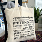 Breien Canvas tas - Knitter's Word Collage