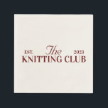 Breien club cocktail servetten voor ambachtelijke<br><div class="desc">Voeg een knusse en geslepen toets toe aan uw breithema-bijeenkomsten met onze Knitting Club Cocktail servetten! Deze stijlvolle en charmante servetten zijn de perfecte aanvulling op uw brei-geïnspireerde partij, het toevoegen van een vleugje warmte en creativiteit aan uw tafelsetting. Ontworpen met breien-thema graphics, zoals garenballen, breinaalden of schattige breipatronen, onze...</div>
