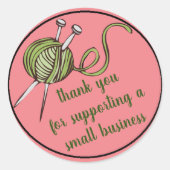 Breien Dank u kleine onderneming voor verpakking Ronde Sticker (Voorkant)