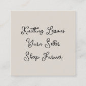 Breien FIber schapenwol vierkante Visitekaartjes (Achterkant)