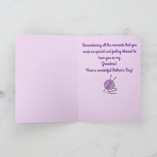 Breien Fun Moederdag Naam  Kaart (Binnen)