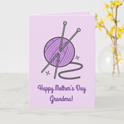 Breien Fun Moederdag Naam  Kaart (Gele Bloem)