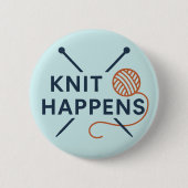 Breien Gebeurt Grappige Breipun Ronde Button 5,7 Cm (Voorkant)