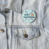Breien Gebeurt Grappige Breipun Ronde Button 5,7 Cm (In situ)
