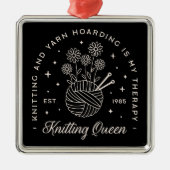 Breien gebreid garen hamsteren hekserig grillig zw metalen ornament (Voorkant)