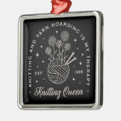 Breien gebreid garen hamsteren hekserig grillig zw metalen ornament (Links)