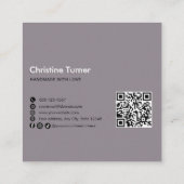 Breien Haakgaren Business Card Template Vierkante Visitekaartje (Achterkant)