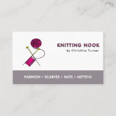 Breien Haakgaren Business Card Template Visitekaartje (Voorkant)