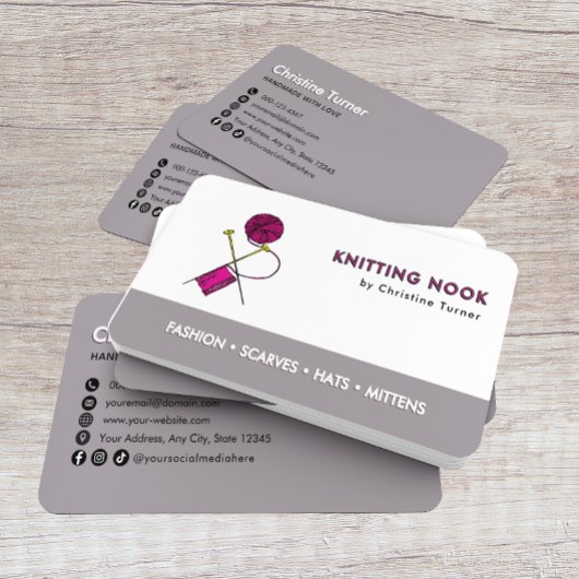 Breien Haakgaren Business Card Template Visitekaartje