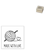 Breien Haakgaren Gemaakt met Liefde 1x1 Rubberstempel (Gestempeld)