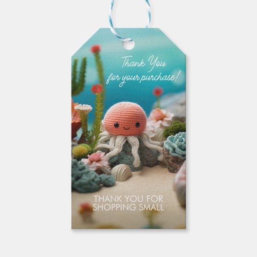 Breien haakwerk dank u Logo QR Cadeaulabel (Voorkant)